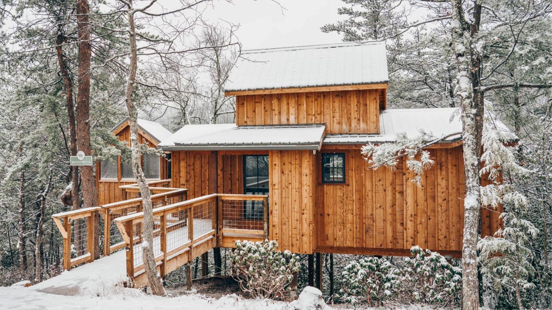 ガトリンバーグ The Moosewood In Treehouse Grove At Norton Creekヴィラ エクステリア 写真